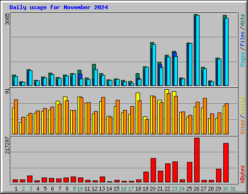 Daily usage for November 2024
