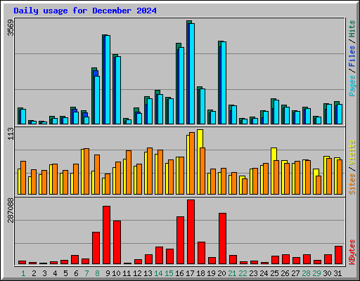 Daily usage for December 2024