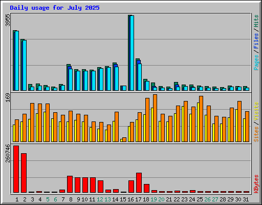 Daily usage for July 2025