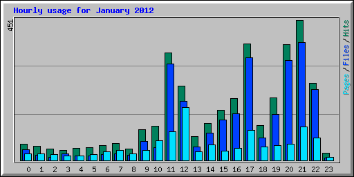 Hourly usage for January 2012