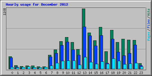 Hourly usage for December 2012