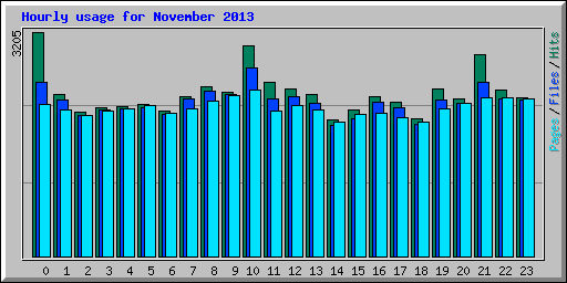 Hourly usage for November 2013
