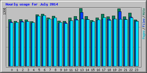 Hourly usage for July 2014