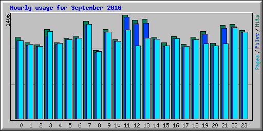 Hourly usage for September 2016