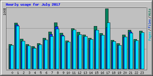 Hourly usage for July 2017