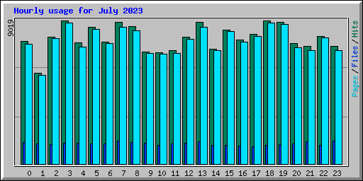 Hourly usage for July 2023